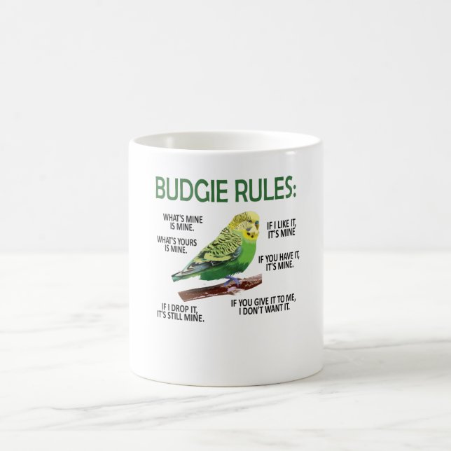 Budgie Owner Budgie Lover Parakeet Bird Budgerigar Coffee Mug (Center)