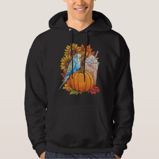 Budgie Parakeet Pumpkin Spice Latte Lovers Budgeri Hoodie