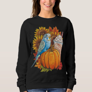 Budgie Parakeet Pumpkin Spice Latte Lovers Budgeri Sweatshirt