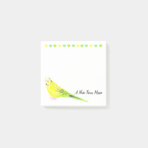 Budgie Parakeet Yellow Green Watercolor Post-it Notes
