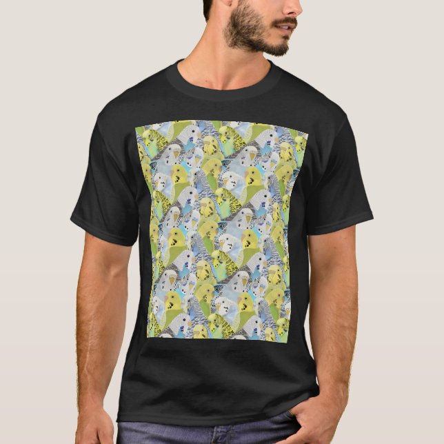 Budgie Parakeets T-Shirt (Front)