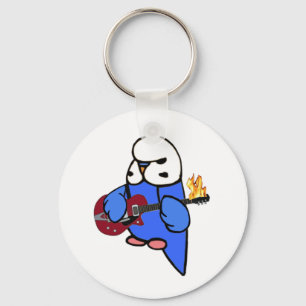 Budgie Rocks-Red Guitar Key Ring