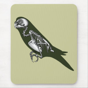 Budgie skeleton mouse pad