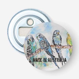 Budgie Watercolour Bird Cute Made In Australia Bottle Opener