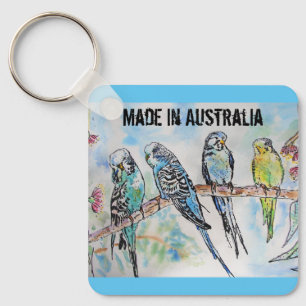 Budgie Watercolour Bird Cute Made In Australia Key Ring