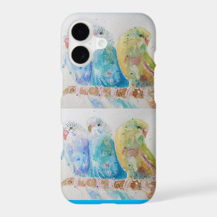 Budgie Watercolour Painting bird Budgies Aqua Teal