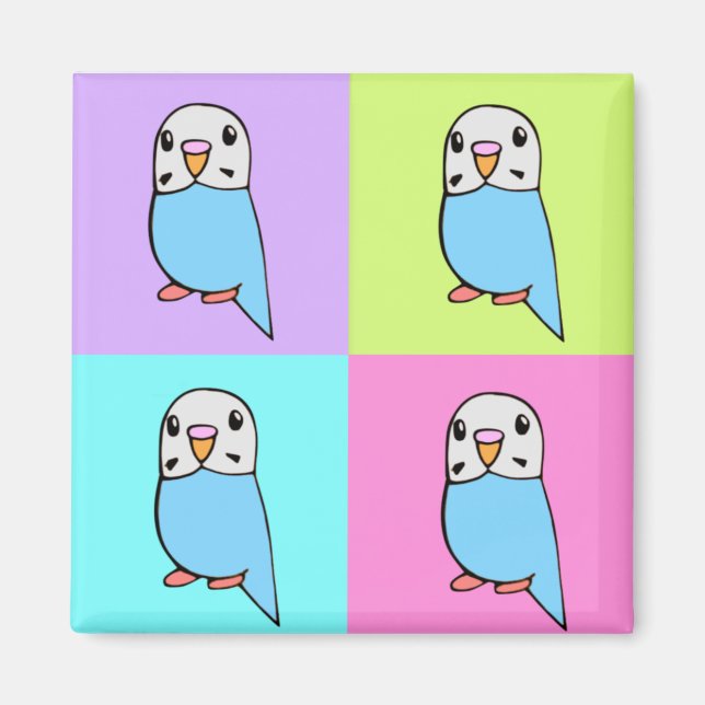 Budgies Pop Art Magnet (Front)