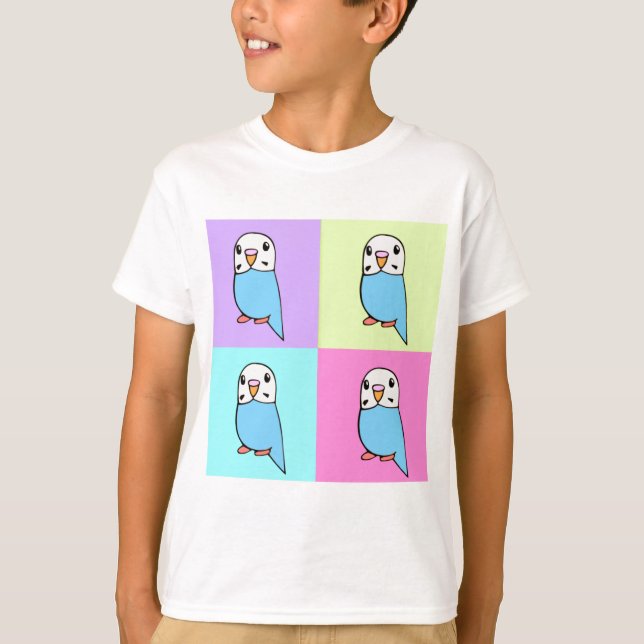 Budgies Pop Art T shirt (Front)