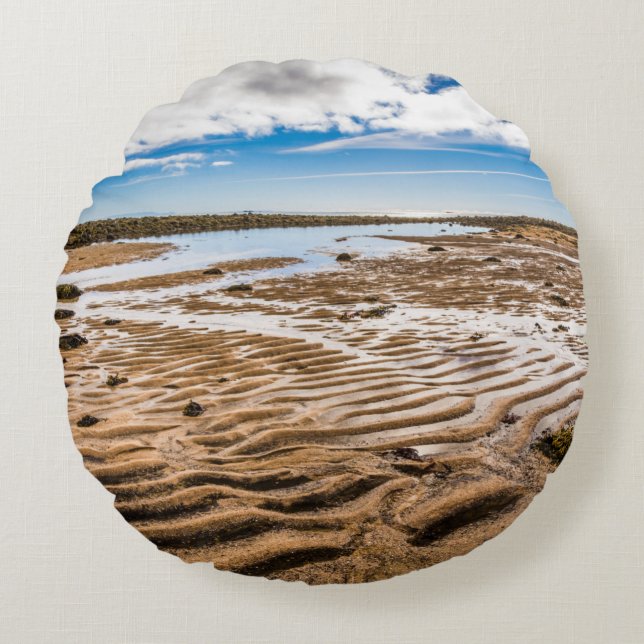 Budir Beach, Iceland Round Cushion (Front)
