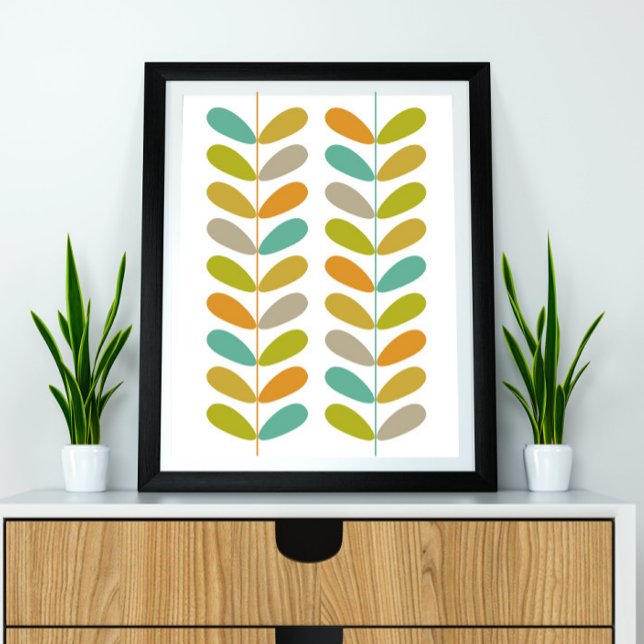 Buds Mid Century Modern Styled Poster - Colourful (Creator Uploaded)
