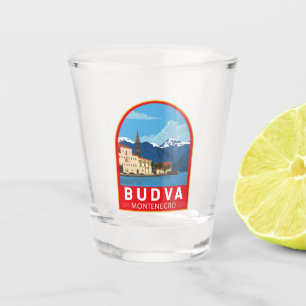 Budva Montenegro Retro Travel Art Vintage Shot Glass
