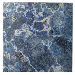 Bue Gray Black Marble & Beige Veins Ceramic Tile