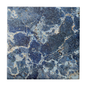 Bue Gray Black Marble & Beige Veins Ceramic Tile