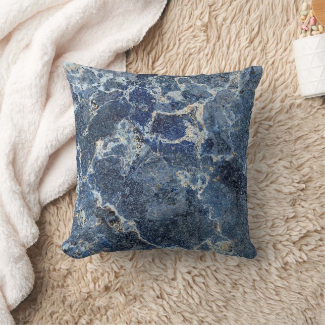 Bue Grey Black Marble & Beige Veins Cushion (Blanket)