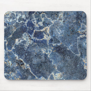 Bue Grey Black Marble & Beige Veins Mouse Pad