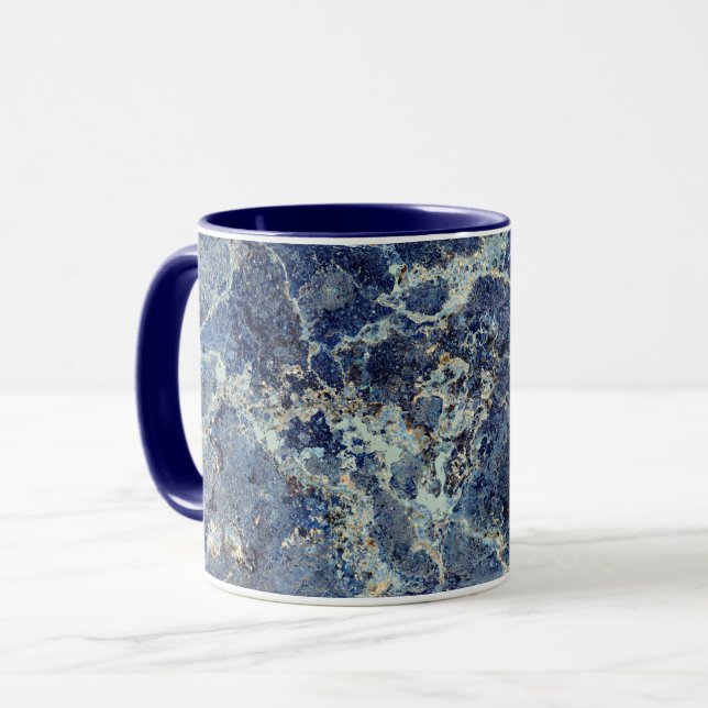 Bue Grey Black Marble & Beige Veins Mug (Front Left)