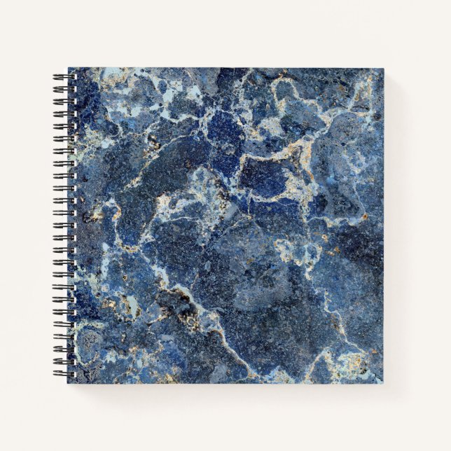 Bue Grey Black Marble & Beige Veins Notebook (Front)