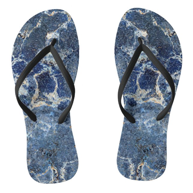 Bue Grey Black Marble & Beige Veins Thongs (Footbed)