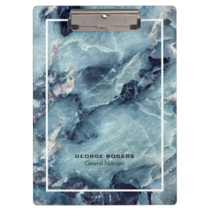 Bue grey faux marble bold pattern clipboard