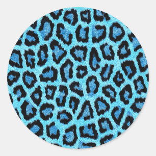 Bue Trendy Leopard Pattern Classic Round Sticker