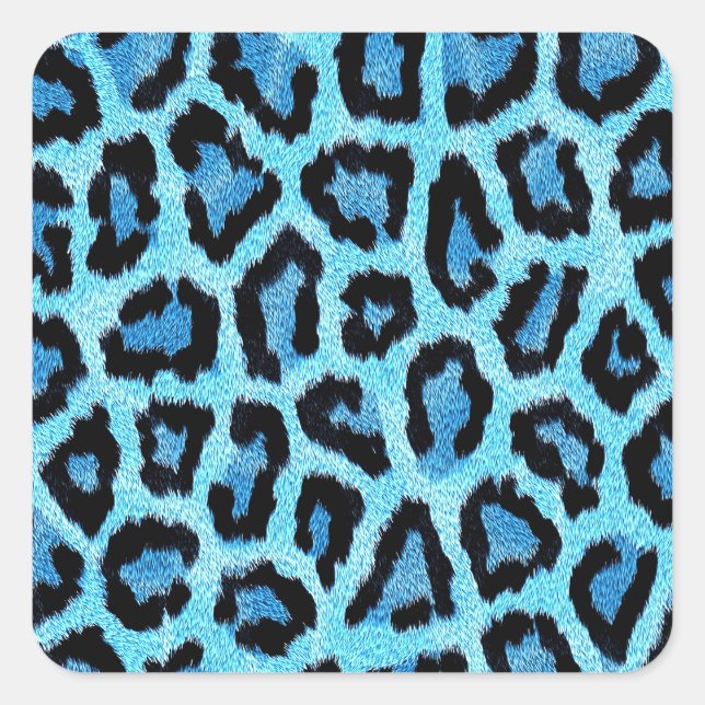 Bue Trendy Leopard Pattern Square Sticker (Front)