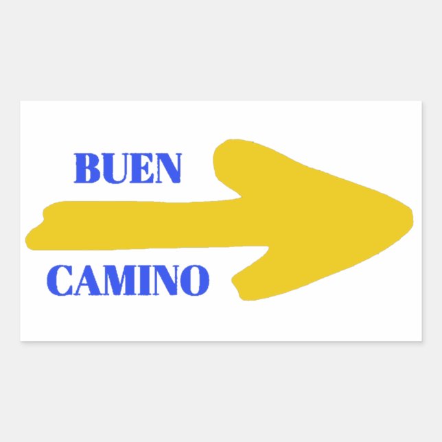 Buen camino Arrow Rectangular Sticker (Front)