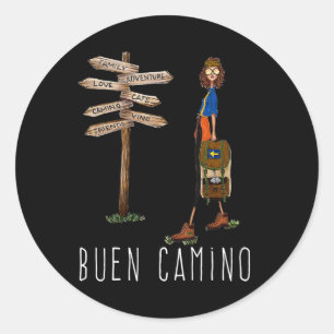 Buen Camino De Santiago Pilgrim Hiking Way Of St. Classic Round Sticker