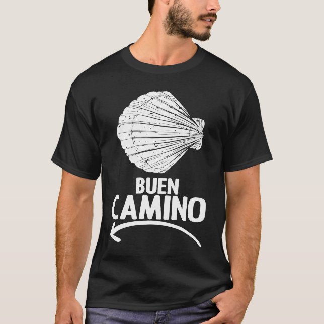 Buen Camino Pilgrimage Camino De Santiago Hiker T-Shirt (Front)
