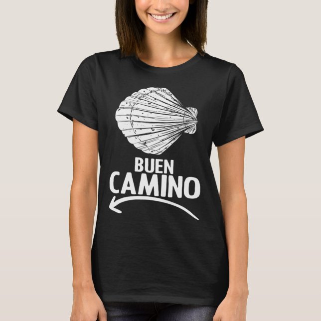 Buen Camino Pilgrimage Camino De Santiago Hiker T-Shirt (Front)