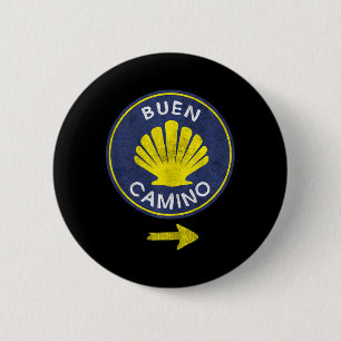 Buen Camino Shell El Camino De Santiago De Compost 6 Cm Round Badge