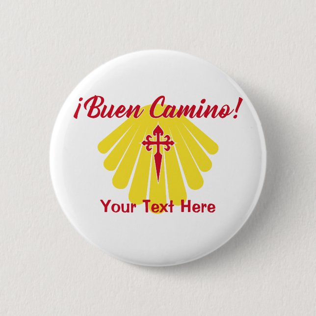 Buen Camino, the Camino de Santiago 6 Cm Round Badge (Front)