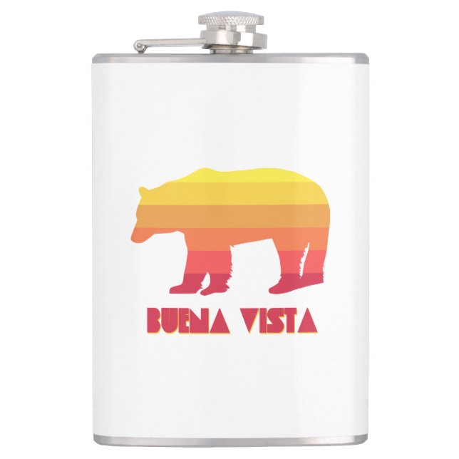 Buena Vista Colorado Rainbow Bear Hip Flask (Front)