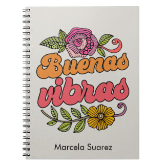 Buenas Vibras | Good Vibes Custom Name Notebook