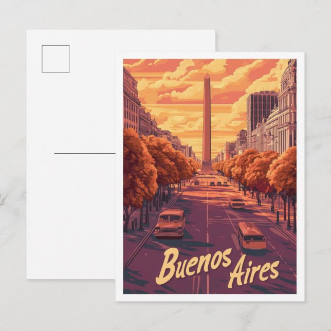 Buenos Aires Argentina Art Vintage Travel  Postcard (Front/Back)