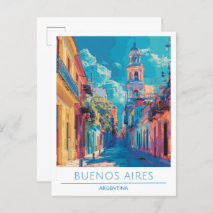 Buenos Aires Argentina Art Vintage Travel Postcard