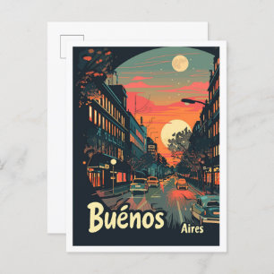 Buenos Aires Argentina Art Vintage Travel Postcard