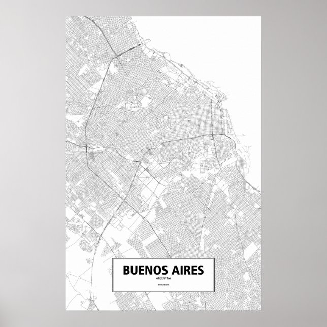Buenos Aires, Argentina (black on white) Poster (Front)