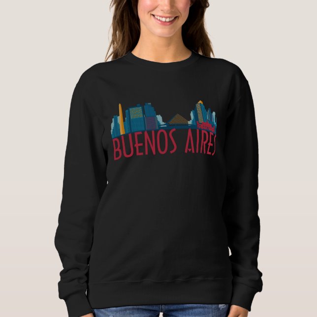 Buenos Aires Argentina City Skyline Silhouette Out Sweatshirt (Front)