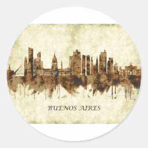 Buenos Aires Argentina Cityscape Classic Round Sticker