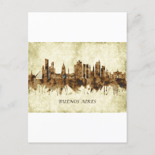 Buenos Aires Argentina Cityscape Invitation Postcard