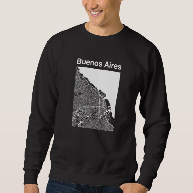 Buenos Aires Argentina Classic City Map Graphic Sweatshirt (Front)