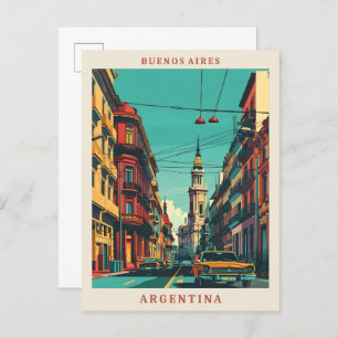 Buenos Aires Argentina Elegant Vintage Travel Postcard