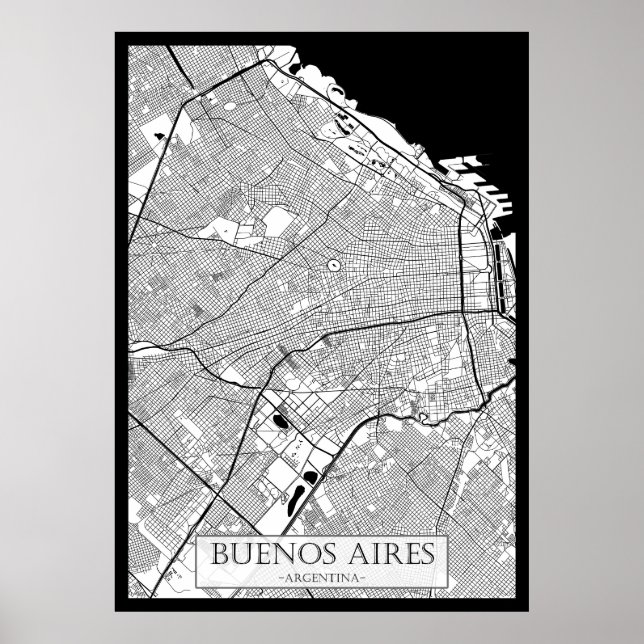 Buenos Aires Argentina Map Poster (Front)