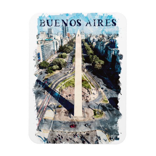 Buenos Aires Argentina Skyline illustration Magnet (Vertical)