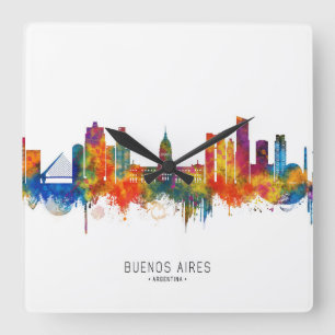Buenos Aires Argentina Skyline Square Wall Clock