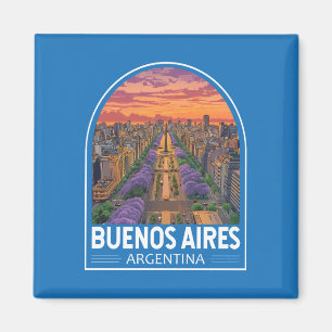 Buenos Aires Argentina Travel Art Vintage Magnet