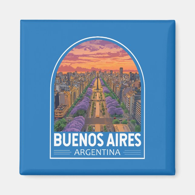 Buenos Aires Argentina Travel Art Vintage Magnet (Front)