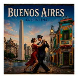 🧲 Buenos Aires Argentina Travel Keepsake For Trip Poster