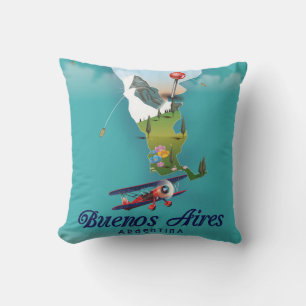 Buenos Aires, Argentina travel poster Cushion