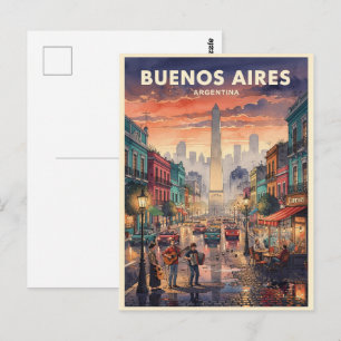 Buenos Aires Argentina Vintage Travel Postcard